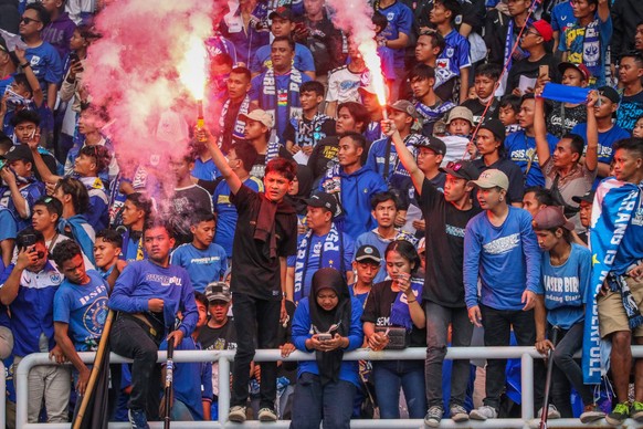 Indonesian Government Restricts Football Audience Sporting supporter s euphoria during watch the friendly match between PSIS Semarang and Arema Malang at the Jatidiri Stadium in Semarang, Central Java ...