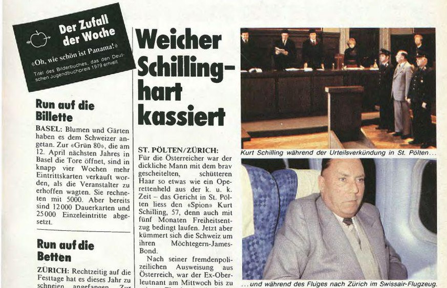 Der Fall Schilling im Artikel der «Schweizer Illustrierten» vom 24. Dezember 1979.