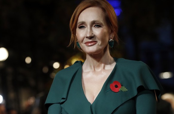 FILE - Author J.K. Rowling appears at the world premiere of the film &quot;Fantastic Beasts: The Crimes of Grindelwald&quot; in Paris on Nov. 8, 2018. Scholastic announced Tuesday that Rowling&#039;s