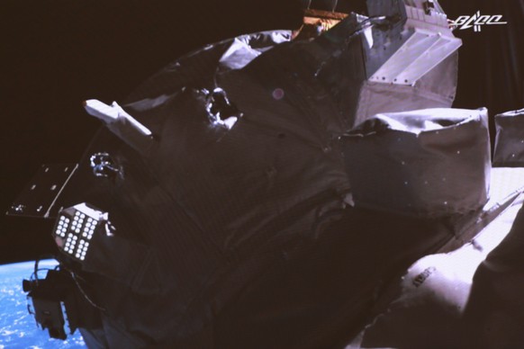 The Tianzhou-4 docks at the Chinese space station.