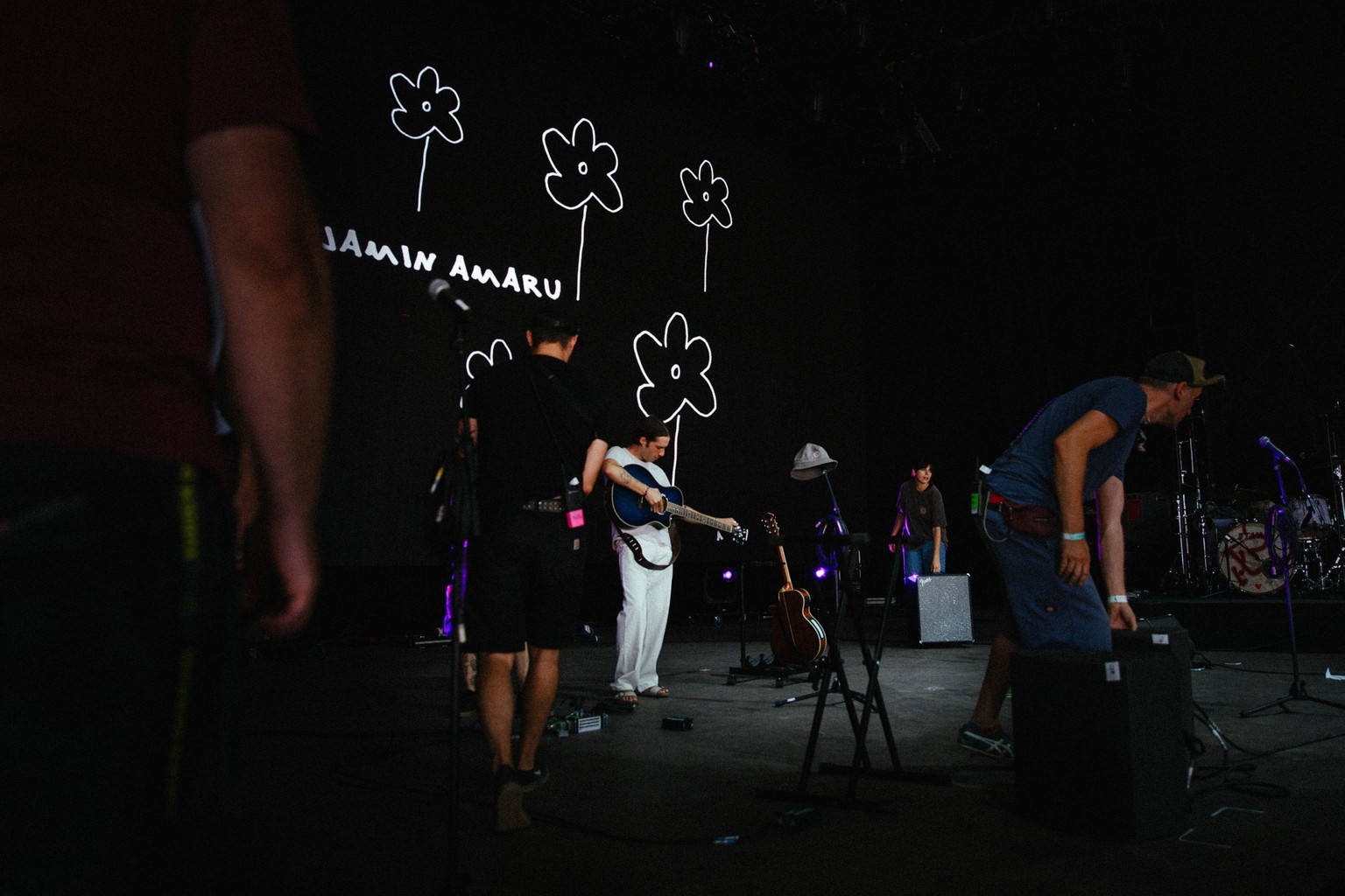 Backstage am Zürich Openair mit Benjamin Amaru und seiner Band.