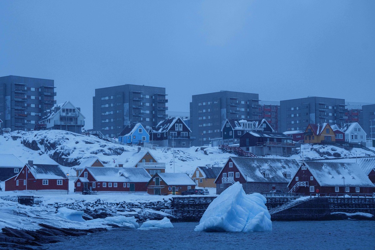 Ice floats on the sea off the coast of Nuuk, Greenland, Monday, Jan. 19, 2026. (AP Photo/Evgeniy Maloletka)
Greenland Daily Life