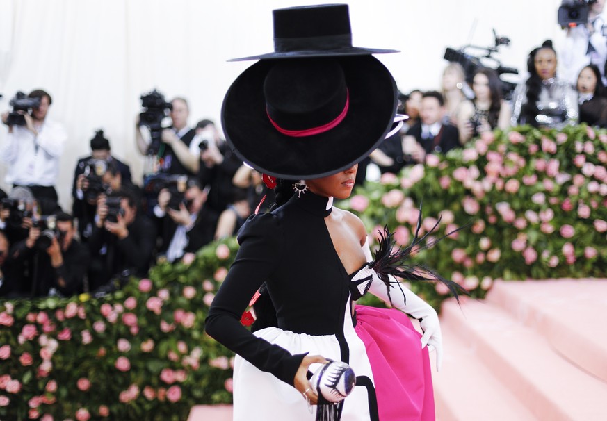 epa07552469 Singer Janelle Monae arrives on the red carpet for the 2019 Met Gala, the annual benefit for the Metropolitan Museum of Art's Costume Institute, in New York, New York, USA, 06 May 201 ...