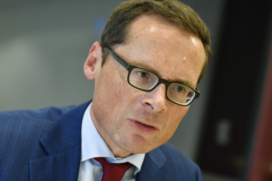 SVP - Nationalrat Roger Koeppel an einer Medienkonferenz in Wallisellen am Donnerstag, 24. Oktober 2019.(KEYSTONE/Walter Bieri)