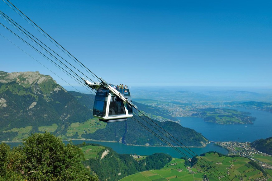 Switzerland. get natural. The convertible cableway (Cabriobahn) up to the Stanserhorn is a world novelty and offers a spectacular view of the Lake Lucerne Area. Schweiz. ganz natuerlich. Die Cabriob ...