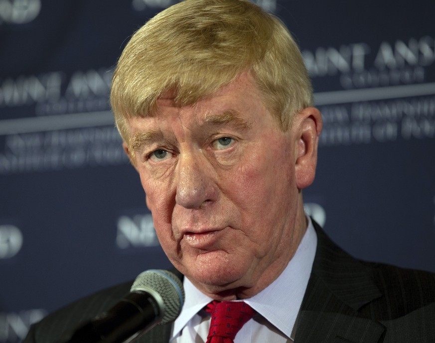 epa07372552 Former Massachusetts Governor Bill Weld announces his intention to form an exploratory committee to purse the Republican nomination for United States President at the New England Council P ...