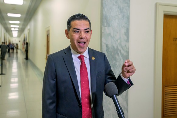 House Committee on Oversight and Government Reform Ranking Member Rep. Robert Garcia, D-Calif., arrives for a hearing with former Goldman Sachs senior counsel Kathryn Ruemmler regarding her ties to Je ...
