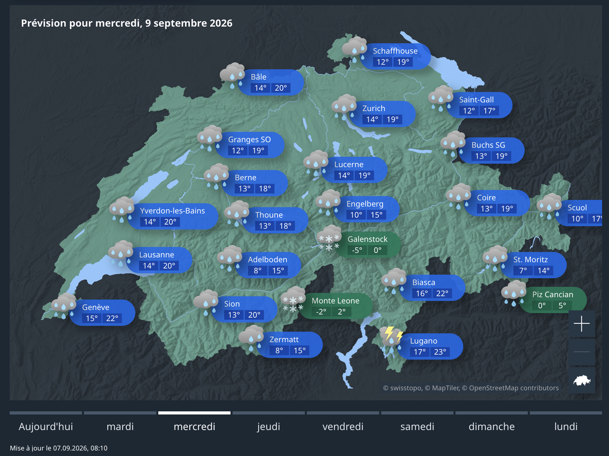 Météo en Suisse romande cette semaine