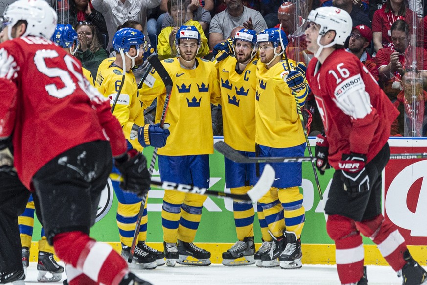 Das Bild kennen wir leider zu gut: Die Schweden jubeln gegen die Schweizer.