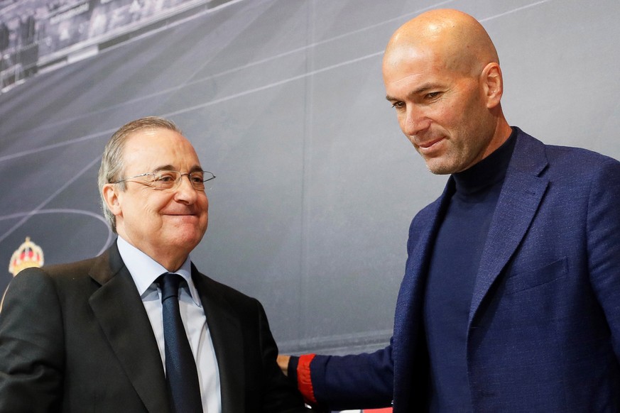 Mit seinem Rücktritt hat Zinédine Zidane auch Real-Präsident Florentino Perez überrascht.