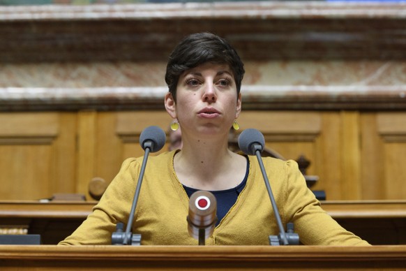 Lisa Mazzone, GPS-GE, spricht an der Fruehlingssession der Eidgenoessischen Raete, am Dienstag, 6. Maerz 2018 im Nationalrat in Bern. (KEYSTONE/Anthony Anex)