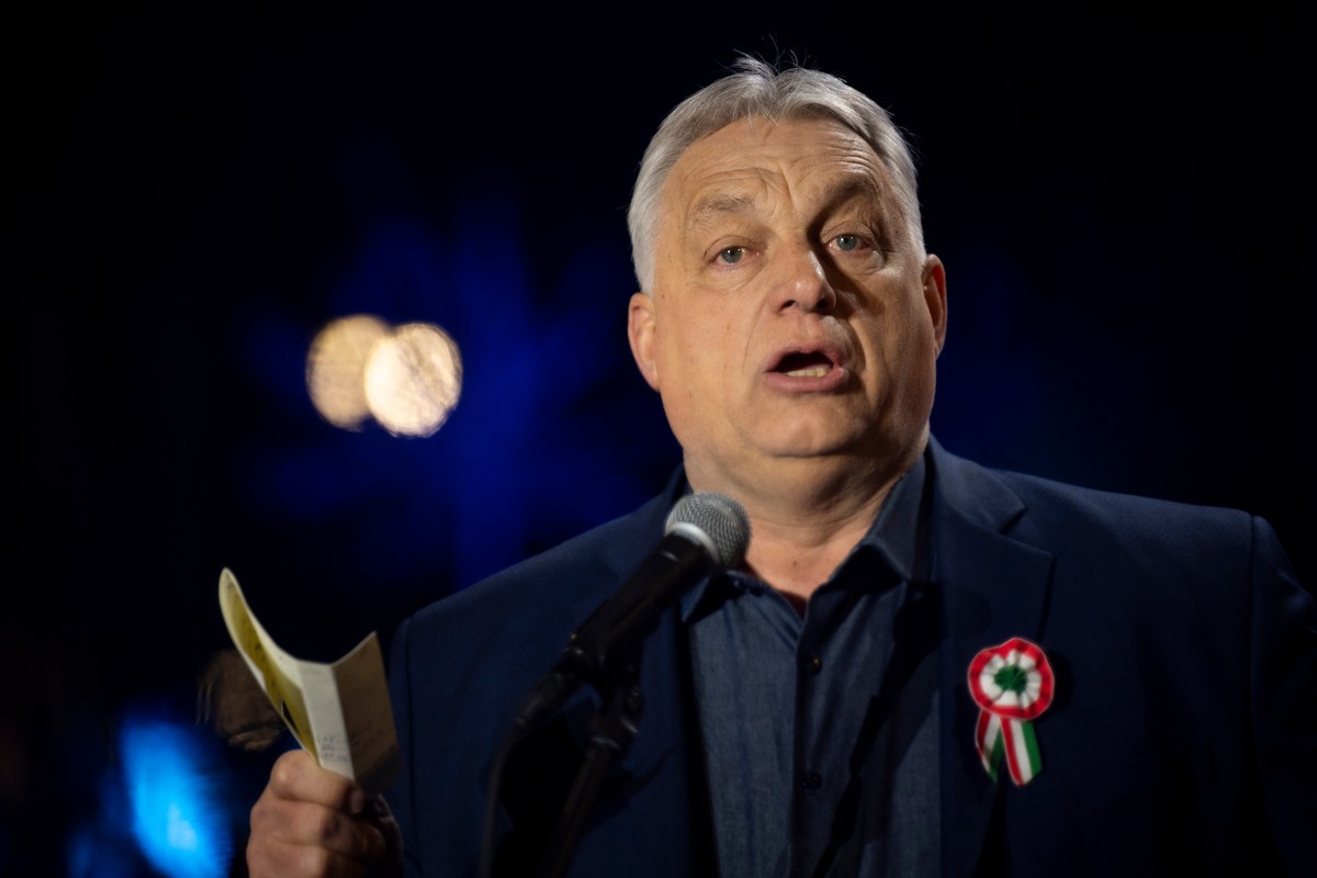 Prime minister of Hungary, Viktor Orbán speaks during a countryside campaign tour in Kaposvár, Hungary, Monday, March 16, 2026 ahead of April 12 parliamentary election. (AP Photo/Denes Erdos)
Hungary  ...