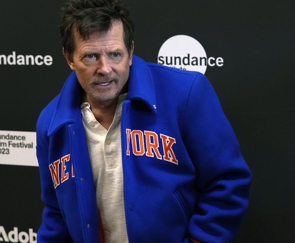 Actor Michael J. Fox, the subject of &quot;Still: A Michael J. Fox Movie,&quot; poses at the premiere of the documentary film at the 2023 Sundance Film Festival, Friday, Jan. 20, 2023, in Park City, U ...