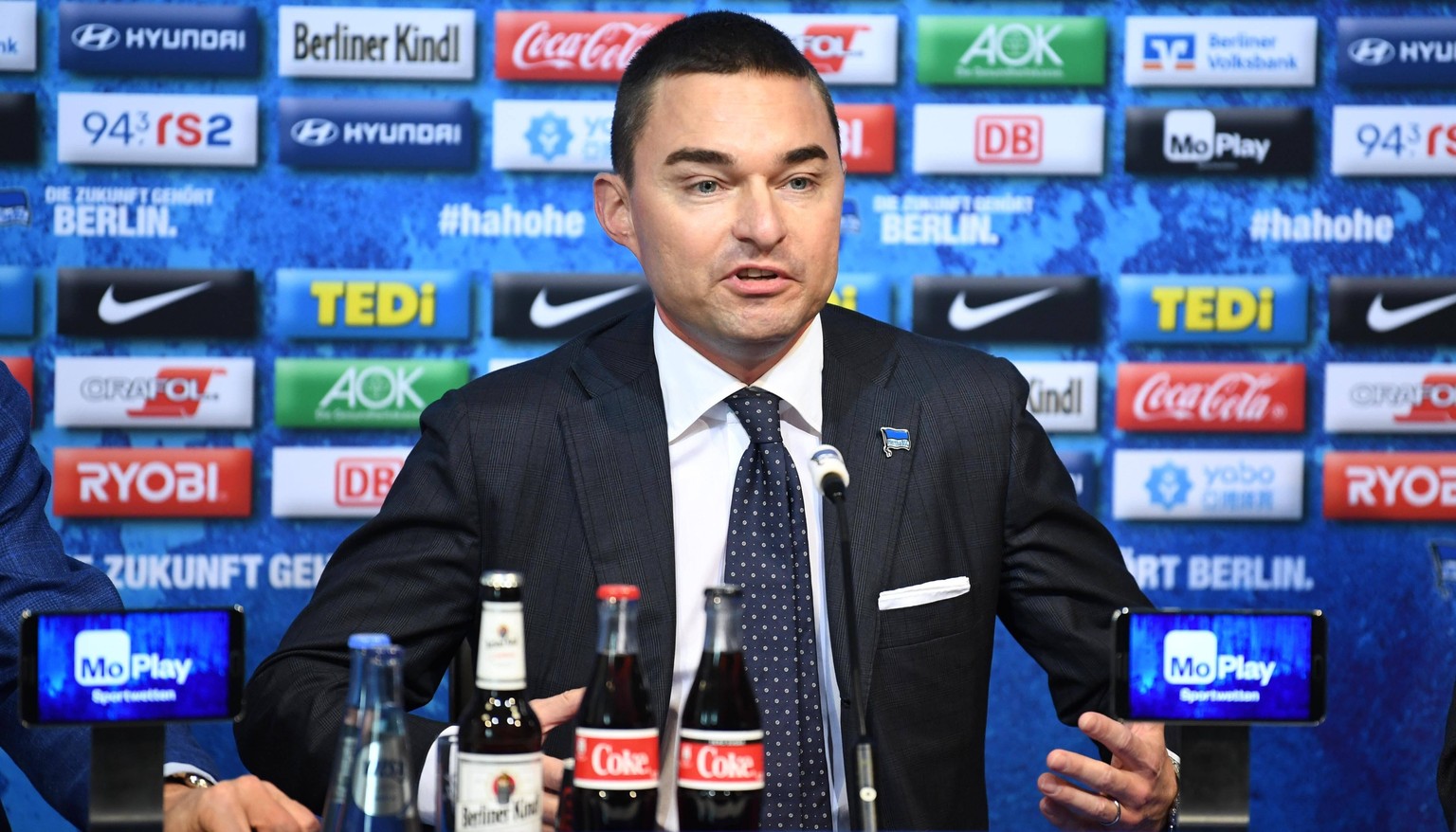 Fussball, Herren, Saison 2019/2020, 1. Bundesliga, Hertha BSC, Presssekonferenz, Investor Lars Windhorst Hertha BSC, 13.02. 2020, *** Football, men, season 2019 2020, 1 Bundesliga, Hertha BSC, press c ...