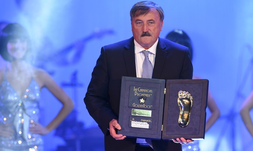 Panenka wird 2014 in Monaco mit dem «Golden Foot Award» geehrt.