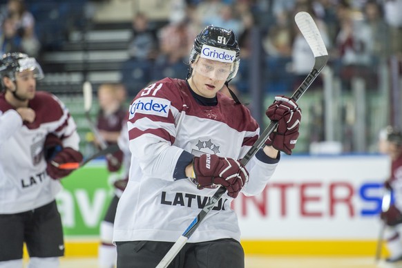 20.05.2014; Minsk; Eishockey World Championship - Lettland - Schweiz;
Ronalds Kenins (LAT) (Andy Mueller/freshfocus)