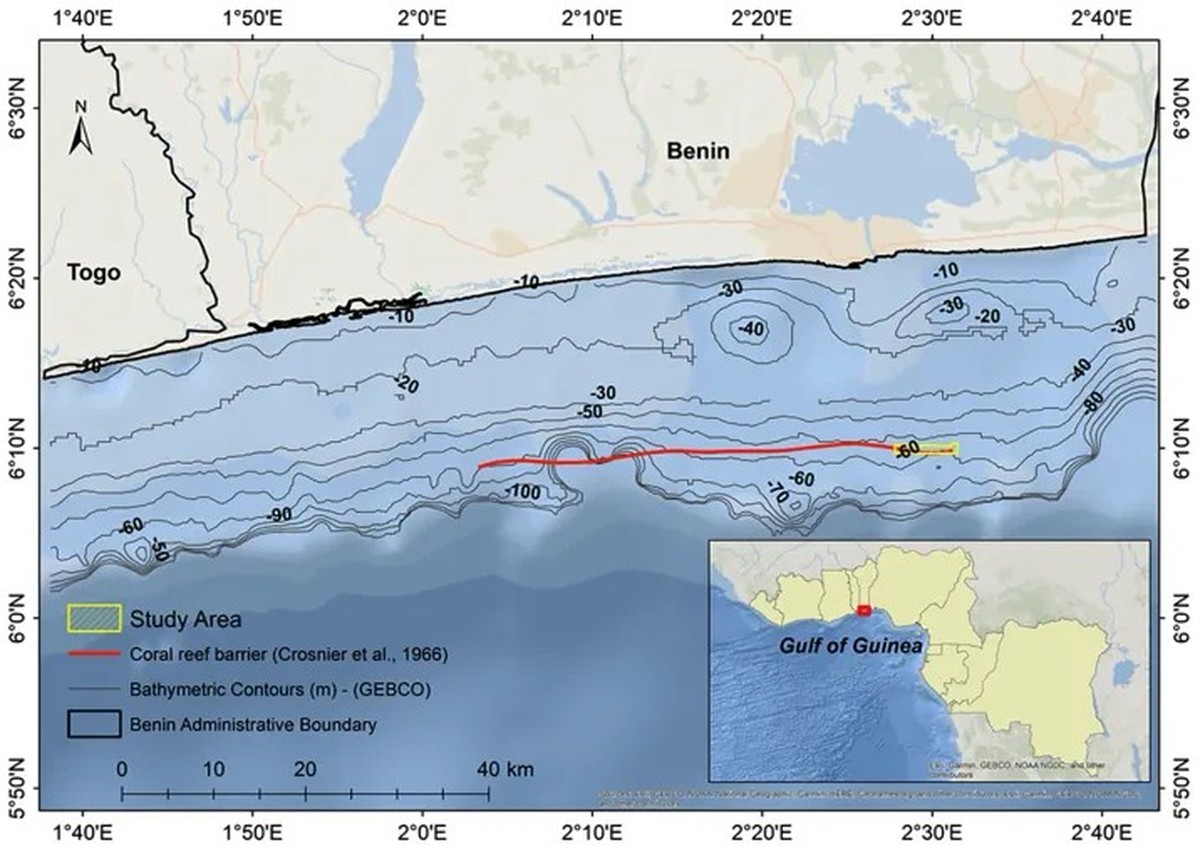 Karte des Schelfmeeres und des Kontinentalhangs südlich von Benin mit dem Untersuchungsgebiet.
https://www.frontiersin.org/journals/marine-science/articles/10.3389/fmars.2026.1848226/full