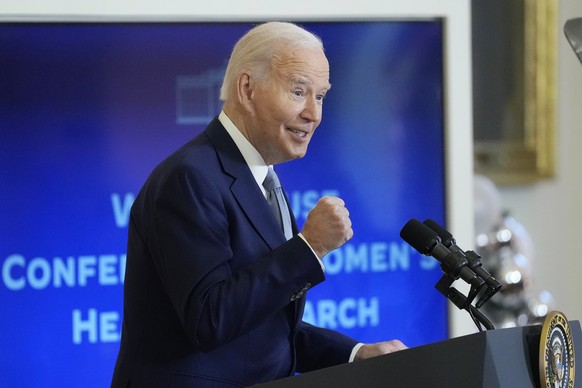 President Joe Biden speaks at the White House Conference on Women&#039;s Health Research from the East Room of the White House in Washington, Wednesday, Dec. 11, 2024. (AP Photo/Susan Walsh)
Joe Biden