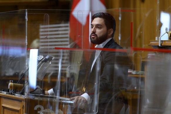 Cedric Wermuth, SP-AG, spricht waehrend der Sommersession der Eidgenoessischen Raete, am Dienstag, 15. Juni 2021 im Nationalrat in Bern. (KEYSTONE/Anthony Anex)