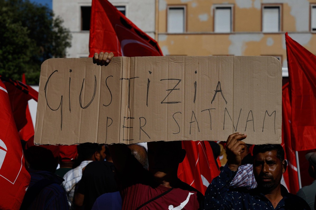 News Bilder des Tages June 22, 2024, Latina: Partecipanti alla manifestazione contro il caporalato organizzata dopo la morte di Satnam Singh, Latina, 22 giugno 2024../////.Partecipants at the demonstr ...