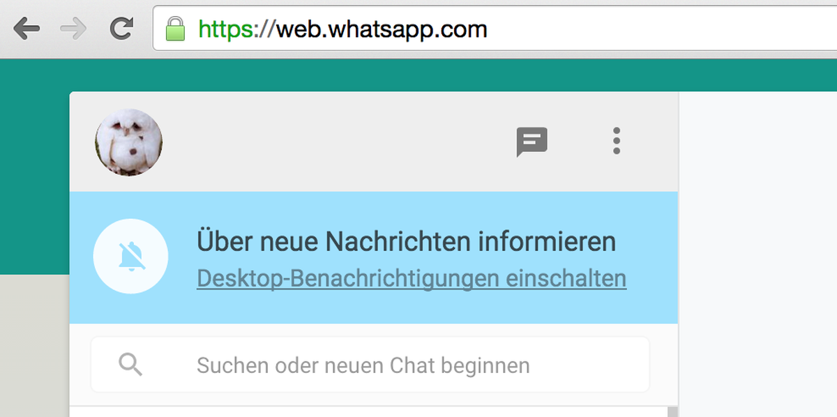 Es empfiehlt sich, die Desktop-Benachrichtigungen einzuschalten.