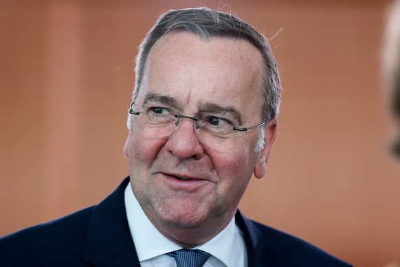epa12064497 German Defence Minister Boris Pistorius attends what is expected to be the last weekly cabinet meeting of German Chancellor Scholz&#039;s government at the Chancellery in Berlin, Germany,  ...