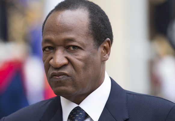 epa09518623 (FILE) - President of Burkina, Faso Blaise Compaore during his visit at the Elysee Palace in Paris, France, 18 September 2012 (reissued 11 October 2021). A trial against former president C ...
