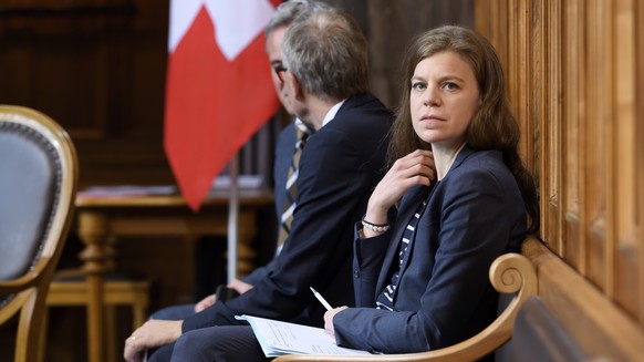 Nationalraetin Nadine Masshardt, SP-BE, fotografiert waehrend der Wintersession der Eidgenoessischen Raete, am Montag, 16. Dezember 2019 im Staenderat in Bern. (KEYSTONE/Anthony Anex)