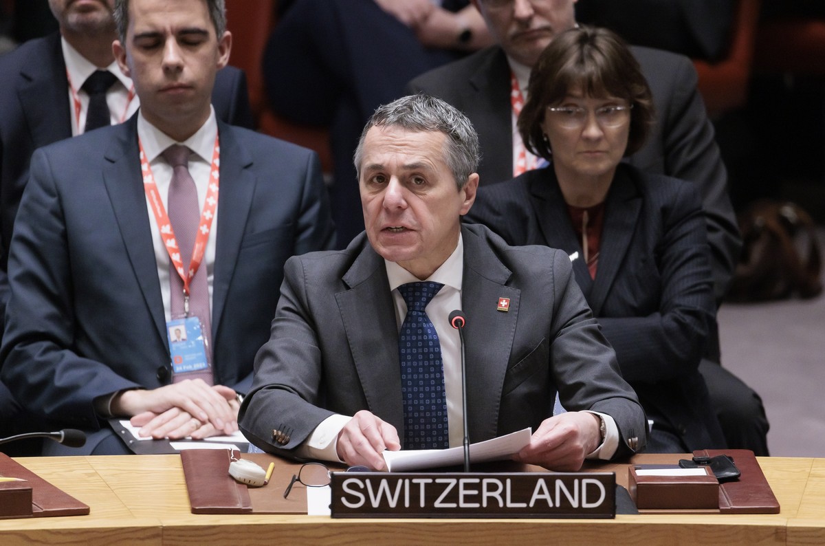 Ignazio Cassis devant l'Assemblée générale de l'ONU.