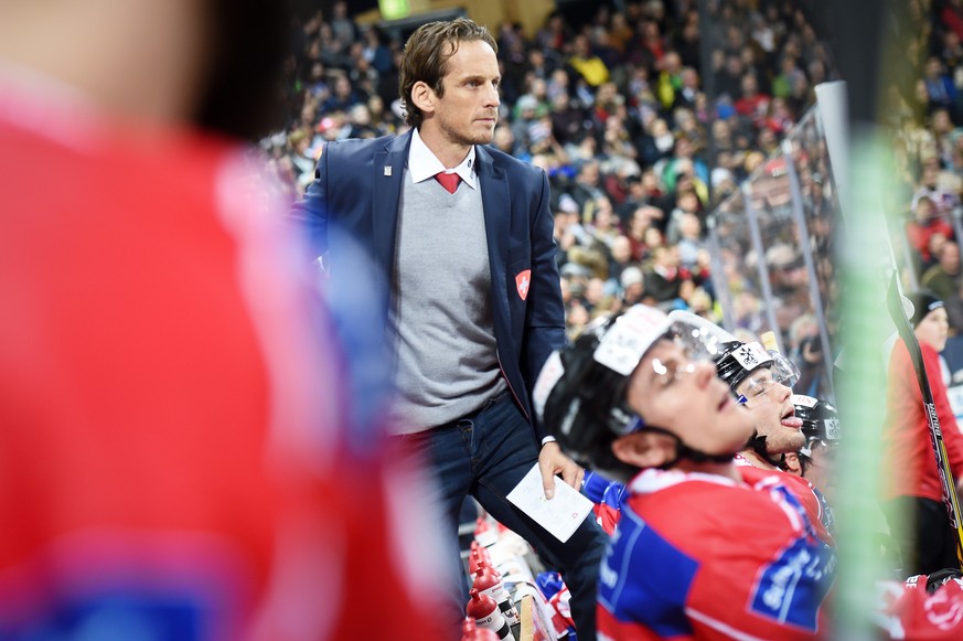 Team Suisse coach Patrick Fischer during the game between Team Suisse and Dinamo Riga at the 91th Spengler Cup ice hockey tournament in Davos, Switzerland, Tuesday, December 26, 2017. (Keystone/Melani ...