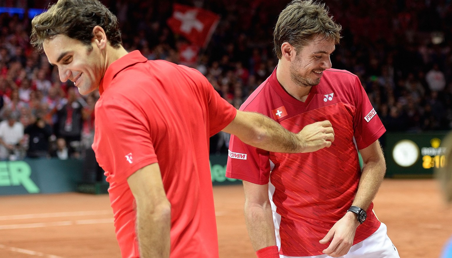 Haben gut lachen: Roger Federer und Stanislas Wawrinka.