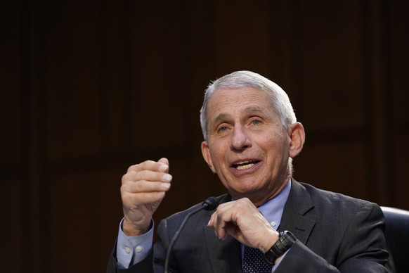 Dr. Anthony Fauci, director of the National Institute of Allergy and Infectious Diseases, testifies during a Senate Health, Education, Labor and Pensions Committee hearing on the federal coronavirus r ...