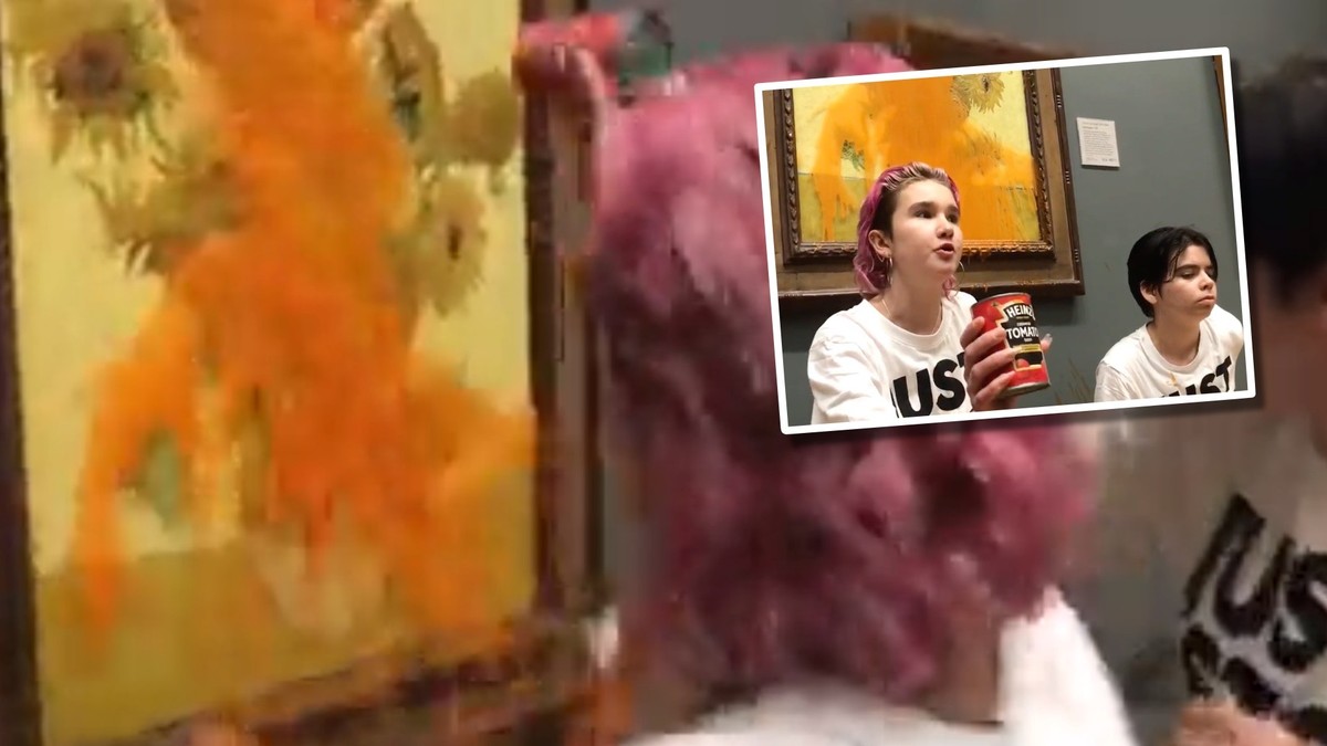 Klimaaktivisten verschmieren Van Goghs Sonnenblumen mit Tomatensuppe