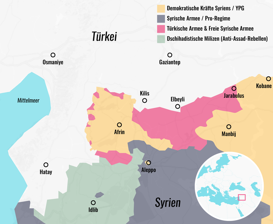 Syrien aktualisierte Infografik Karte