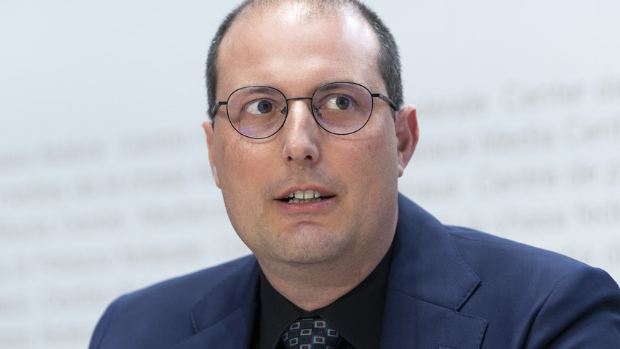 Florian Schuetz, Delegierter des Bundes fuer Cybersicherheit, spricht an einer Medienkonferenz, am Donnerstag, 27. Mai 2020, in Bern. (KEYSTONE/Peter Schneider)