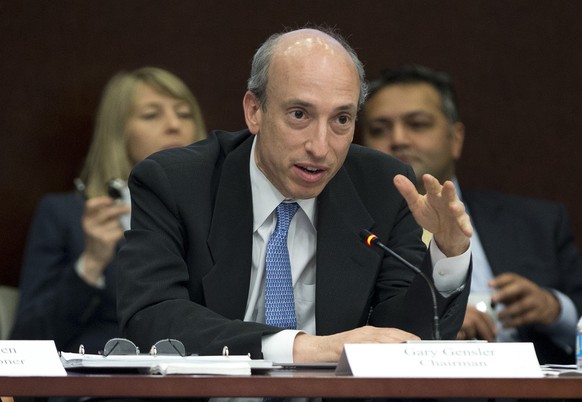 FILE - In this April 30, 2013 file photo, then Commodity Futures Trading Commission chairman Gary Gensler speaks during a meeting in Washington. Vice President-elect Joe Biden announced his intent to  ...