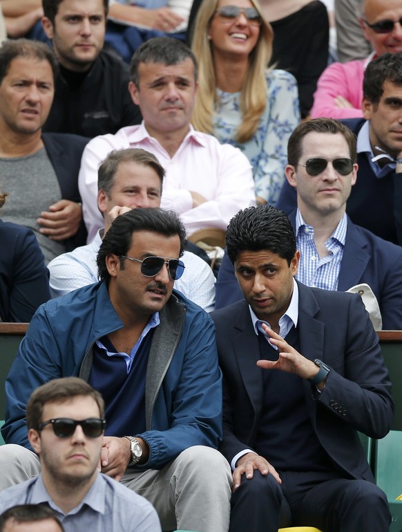 War früher Tennis-Profi: Nasser Al-Khelaifi (rechts) ist heute Präsident des Fussballclubs Paris Saint-Germain, aber immer noch in Roland Garros anzutreffen.