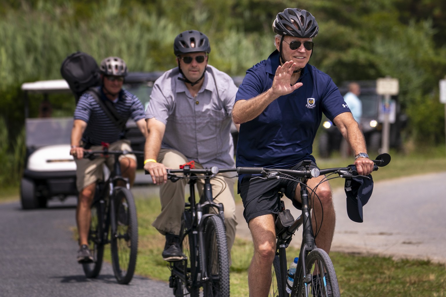 FILE - President Joe Biden goes on a bike ride in Gordons Pond State Park in Rehoboth Beach, Del., Sunday, July 10, 2022. Biden turns 80 on Sunday, Nov. 20. (AP Photo/Andrew Harnik, File)
Joe Biden