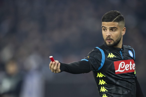 Napoli&#039;s Lorenzo Insigne reacts during the UEFA Europa League group stage soccer match between Switzerland&#039;s FC Zurich and Italian&#039;s SSC Neapel at the Letzigrund stadium in Zurich, Swit ...