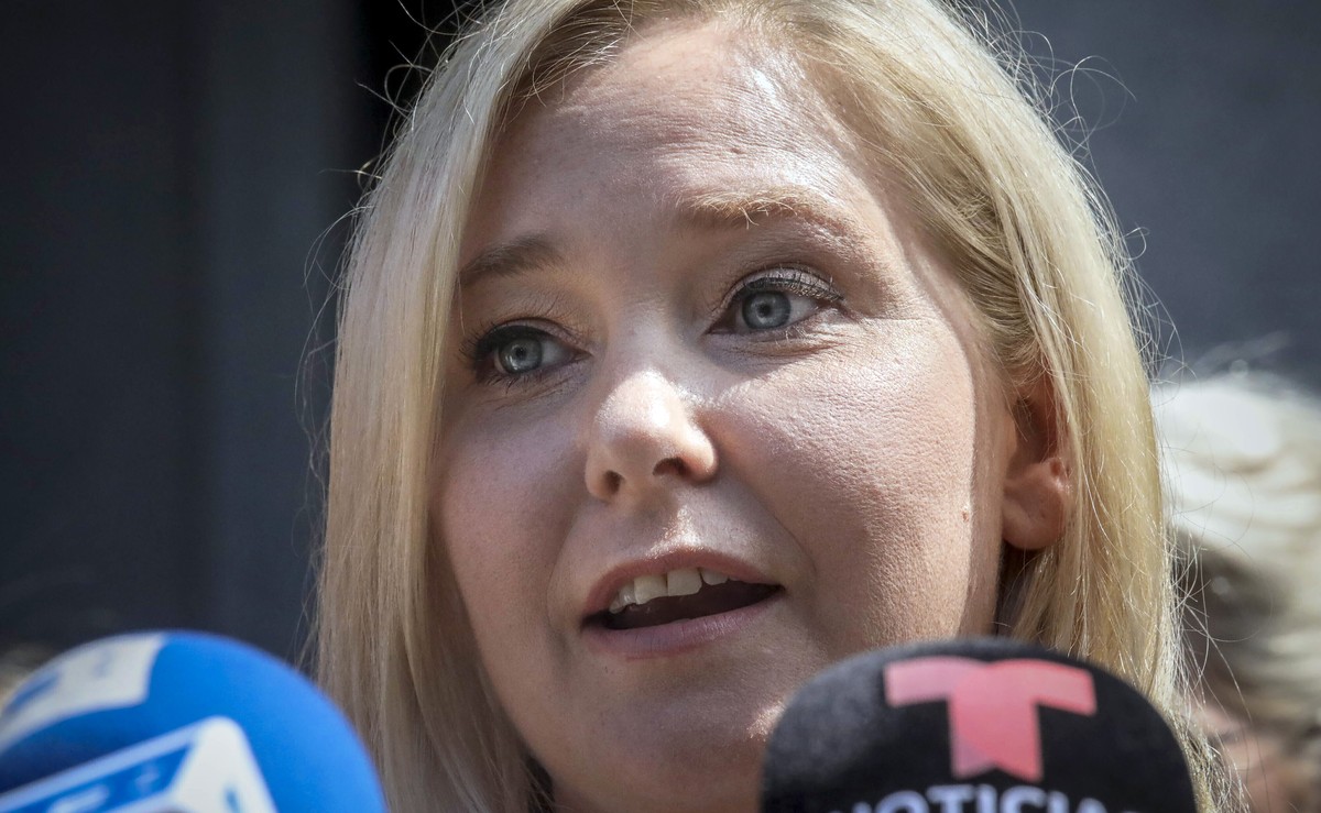 FILE - Virginia Giuffre speaks during a news conference outside a Manhattan court in New York, Aug. 27, 2019. A judge has given the green light to a lawsuit against Prince Andrew by an American woman  ...