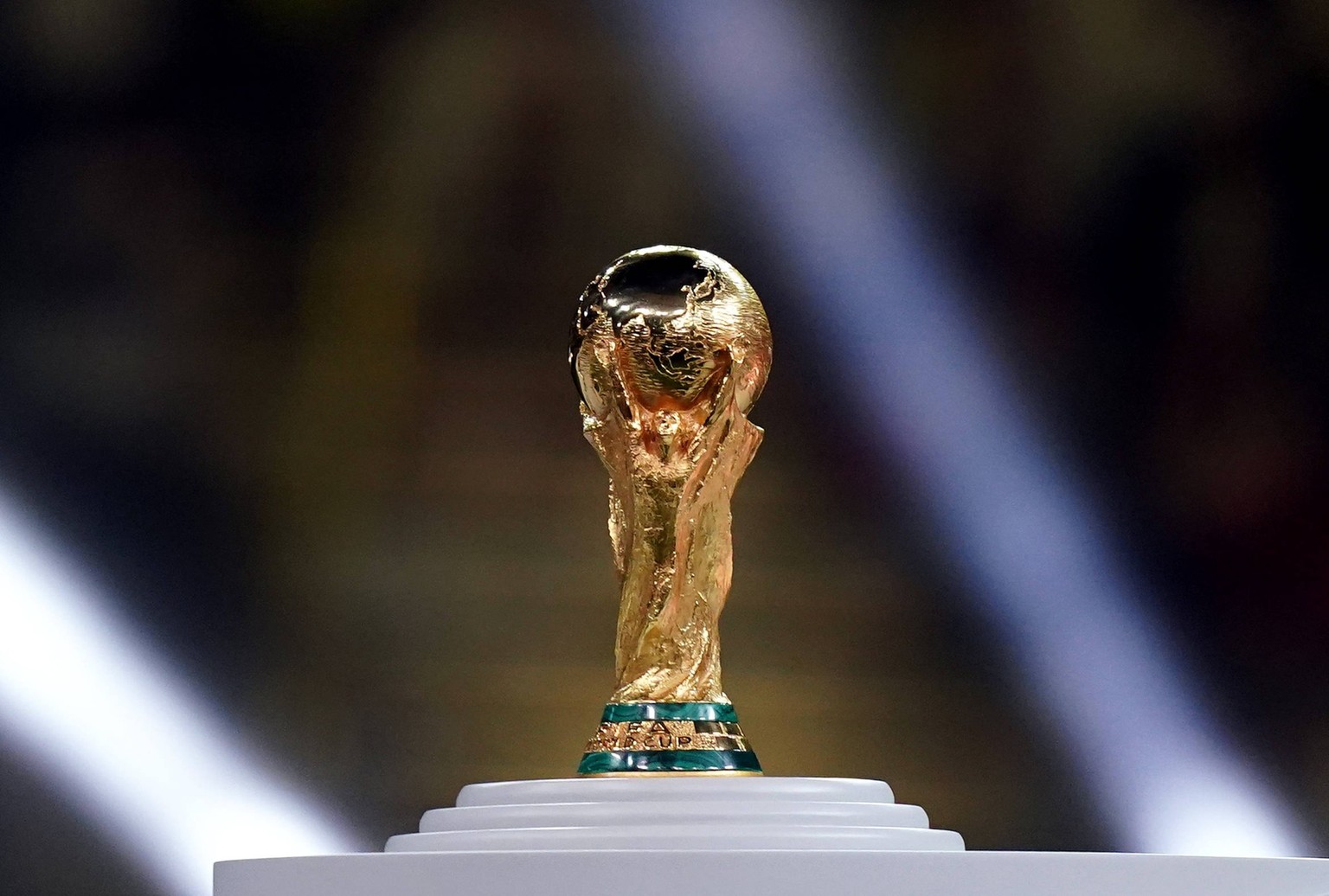 FIFA World Cup, WM, Weltmeisterschaft, Fussball File Photo File photo dated 18-12-2022 of A general view of the FIFA World Cup Trophy. Australia has opted against a bid to host the 2034 World Cup, lea ...