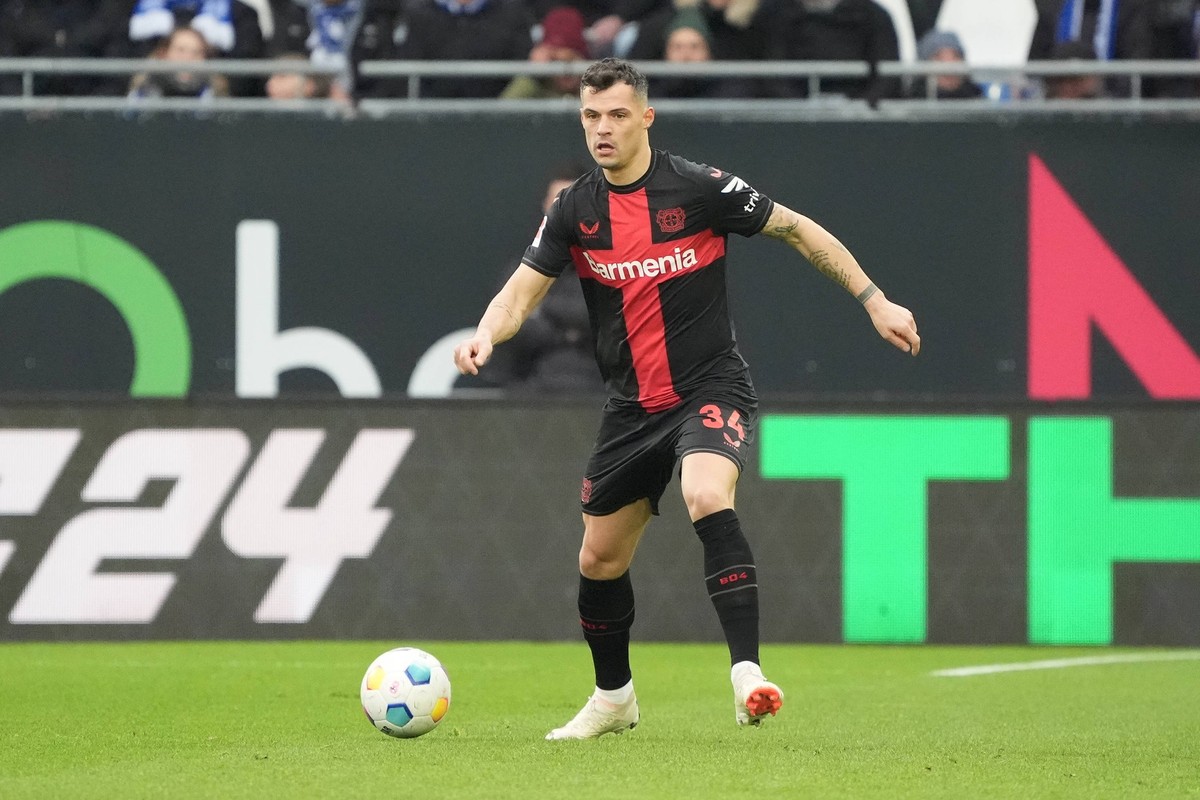 Granti Xhaka Bayer 04 Leverkusen - 03.02.2024 Fussball Bundesliga, Saison 23/24, SV Darmstadt 98 vs Bayer 04 Leverkusen, Stadion am Boellenfalltor, emonline, emspor, Foto: Marc Schueler/Sportpics.de N ...