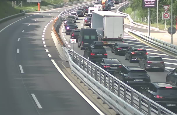 Stau vor dem Gotthard am 26. Juli 2024, 11 Uhr.