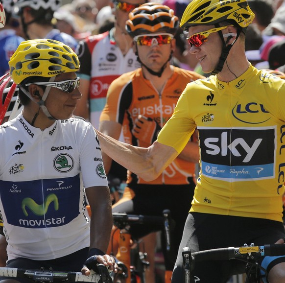 Die Hauptanwärter auf den Sieg in der Westschweiz: Nairo Quintana und Chris Froome (rechts), hier bei der Tour de France 2013, welche Froome vor Quintana gewann.