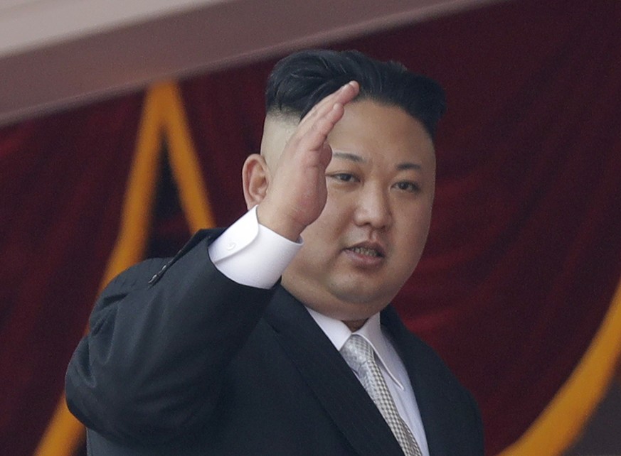 FILE - In this April 15, 2017 file photo, North Korean leader Kim Jong Un waves during a military parade in Pyongyang, North Korea to celebrate the 105th birth anniversary of Kim Il Sung, the country& ...