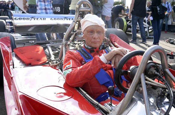 epa04271323 Niki Lauda during a photo-op for the legends race at the Red Bull Ring in Spielberg, Austria, 21 June 2014. The 2014 Formula One Grand Prix of Austria will take place on 22 June 2014. EPA/ ...