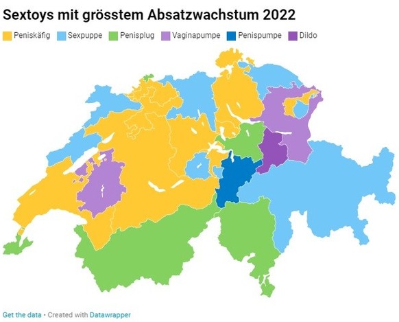 Gelb mag Peniskäfige. Also unter anderem Zürich, Waadt, Bern und Schaffhausen.