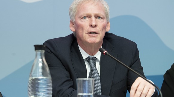 Claudio Zali State Councillor of the Canton Ticino during the Press conference on the referendum of 28 September 2025 on Wednesday, 15 April 2026 at the Palazzo delle Orsoline in Bellinzona. In Septem ...