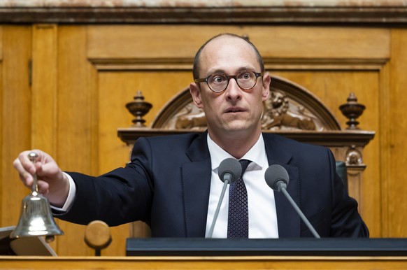 Nationalratspraesident Martin Candinas, Mitte-GR, eroeffnet die Fruehlingssession der Eidgenoessischen Raete, am Montag, 27. Februar 2023, in Bern. (KEYSTONE/Peter Klaunzer)