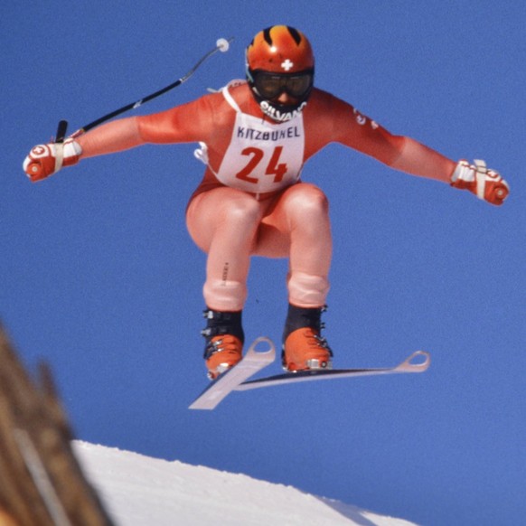 Ski Weltcup Kitzbühel - MELI (SUI) SKI ALPIN SAISON 1978 1979 Weltcup Kitzbühel Training Abfahrt Herren 17.01.1979 (Aufnahmedatum geschätzt) Silvano MELI (Schweiz) Kitzbühel Oesterreich *** Ski Worldc ...